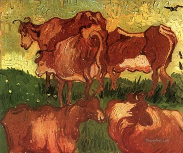 Cows Vincent van Gogh Oil Paintings